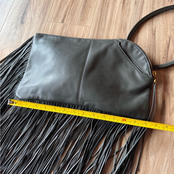 HOBO Gray Leather Stevie Fringe Clutch - Picture 5 of 13